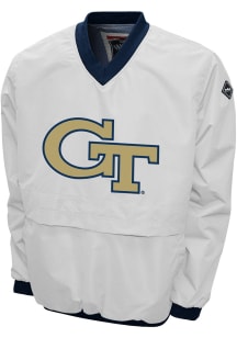 GA Tech Yellow Jackets Mens White Windshell Pullover Jackets