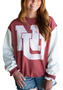 Gameday Social Nebraska Cornhuskers Womens Red Legacy Logo Crew Sweatshirt