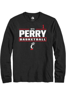 Mya Perry Cincinnati Bearcats Black NIL Stacked Box Long Sleeve Player T Shirt
