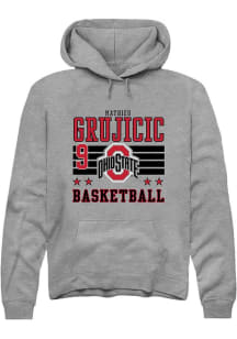 Mathieu Grujicic Ohio State Buckeyes Mens Grey NIL Striped Player Hood