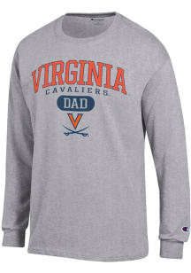 Champion Virginia Cavaliers Grey Dad Pill Jersey Long Sleeve T Shirt