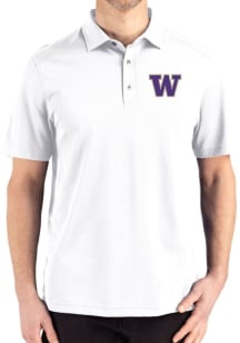Cutter and Buck Washington Huskies White Advantage Refresh Pique Big and Tall Polo