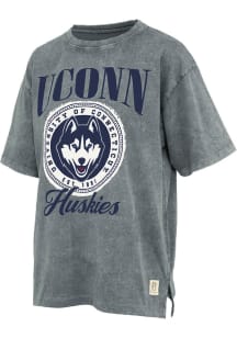 Pressbox UConn Huskies Womens Charcoal Falkland Moonstone Short Sleeve T-Shirt