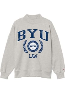 League BYU Cougars Womens Grey Diana Law Mock Neck Crew Sweatshirt