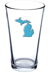 Michigan State Shape Outline Pint Glass - Light Blue