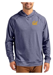 Cutter and Buck Cal Golden Bears Mens Navy Blue Adapt Knit Hood Long Sleeve Hoodie