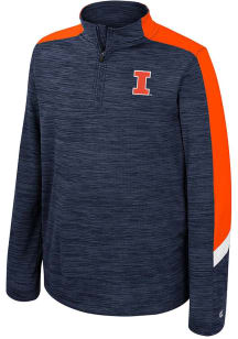 Colosseum Illinois Fighting Illini Youth Navy Blue Heeler Long Sleeve Quarter Zip Shirt