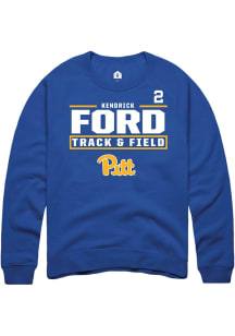 Kendrick Ford Pitt Panthers Mens Blue NIL Stacked Box Player Crew