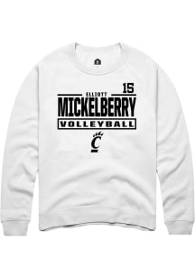 Elliott Mickelberry Cincinnati Bearcats Mens White NIL Stacked Box Player Crew