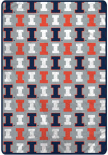 Illinois Fighting Illini Twin XL Plush 65 x 90 Fleece Blanket - Orange