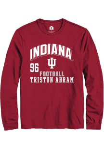 Triston Abram Indiana Hoosiers Crimson Football NIL Arch Logo Long Sleeve Player T Shirt