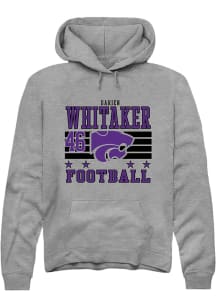 Darien Whitaker K-State Wildcats Mens Grey Football NIL Striped Player Hood