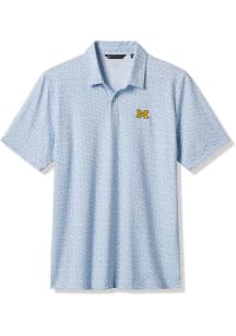 Travis Mathew Michigan Wolverines Mens Light Blue College Bound Short Sleeve Fashion Polo