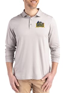 Cutter and Buck Drexel Dragons Mens Grey Coastline Long Sleeve Polo Shirt