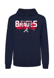 Levelwear Atlanta Braves Mens Navy Blue Podium Retro 3D Long Sleeve Hoodie