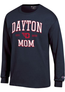 Champion Dayton Flyers Navy Blue EST Date Mom Jersey Long Sleeve T Shirt