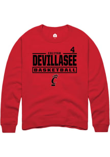 Caliyah DeVillasee Cincinnati Bearcats Mens Red NIL Stacked Box Player Crew