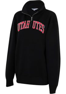 Utah Utes Womens Black Sport Fleece Qtr Zip