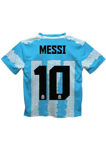 Lionel Messi  Vive La Fete Argentina National Team Mens Light Blue Painted Stripes Soccer Jersey