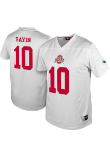Julian Sayin  Genuine Collective Ohio State Buckeyes White NIL Football Name and Number Football J..