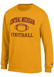 Champion Central Michigan Chippewas Gold Football Icon Jersey Long Sleeve T Shirt