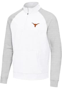 Antigua Texas Longhorns Mens Grey Urgent Colorblock Long Sleeve Qtr Zip Pullover
