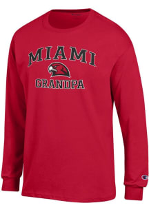 Champion Miami RedHawks Red Grandpa Jersey Long Sleeve T Shirt
