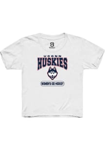 Summit Sportswear UConn Huskies Youth White Women's Ice Hockey Short Sleeve T-Shirt