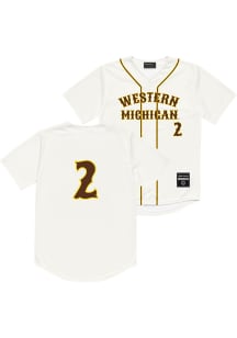 Ethan Guerra  Western Michigan Broncos Mens White NIL Baseball Jersey