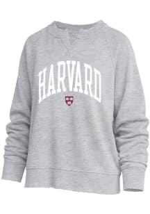 Harvard Crimson Womens Grey Willow Crew Sweatshirt