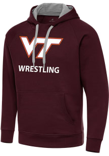 Antigua Virginia Tech Hokies Mens Maroon Wrestling Victory Long Sleeve Hoodie