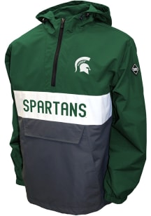 Michigan State Spartans Mens Green Alpha Anorak Pullover Jackets