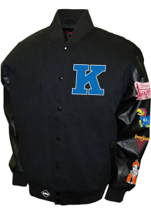 Mens Kansas Jayhawks Big 8 Throwback Twill Heavyweight Jacket - Black