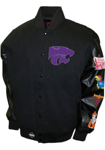 Mens K-State Wildcats Big 8 Throwback Twill Heavyweight Jacket - Black