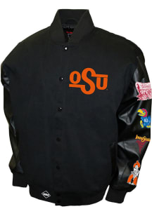 Mens Oklahoma State Cowboys Big 8 Throwback Twill Heavyweight Jacket - Black