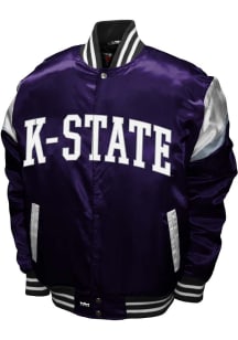 Mens K-State Wildcats Power Satin Heavyweight Jacket - Purple