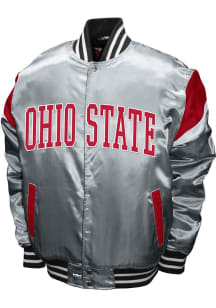 Mens Ohio State Buckeyes Power Satin Heavyweight Jacket - Grey