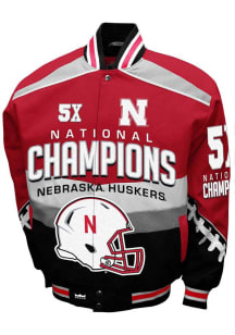 Mens Nebraska Cornhuskers Commemorative Cotton Twill Heavyweight Jacket - Red
