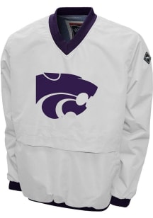 K-State Wildcats Mens White Big Logo Windshell Pullover Jackets