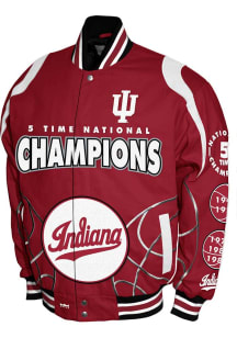 Mens Indiana Hoosiers Basketball Commemorative Cotton Twill Heavyweight Jacket - Cardinal