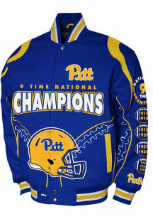 Mens Pitt Panthers Football Commemorative Cotton Twill Heavyweight Jacket - Blue