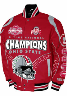Mens Ohio State Buckeyes Football Commemorative Cotton Twill Heavyweight Jacket - Red