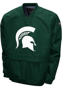 Michigan State Spartans Mens Green Big Logo Windshell Pullover Jackets