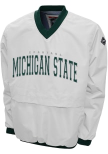 Michigan State Spartans Mens White Members Windshell Pullover Jackets