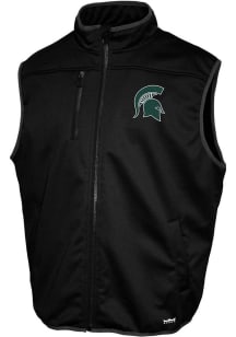 Michigan State Spartans Mens Black FC Softshell Sleeveless Jacket