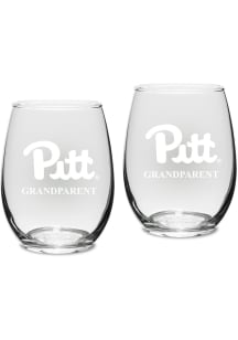 Pitt Panthers Grandparent Stemless Set 15oz Stemless Wine Glass - White