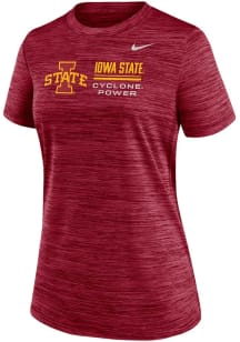 Nike Iowa State Cyclones Womens Cardinal Velocity Short Sleeve T-Shirt