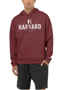 League Harvard Crimson Mens Maroon BLOCK H HARVARD CRIMSON Long Sleeve Hoodie