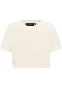 LeBron James Los Angeles Lakers Womens White Netural Player Boxy Player T-Shirt