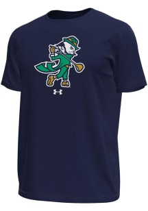 Under Armour Notre Dame Fighting Irish Navy Blue Tech Stretch Golf Leprechaun Short Sleeve T Shirt